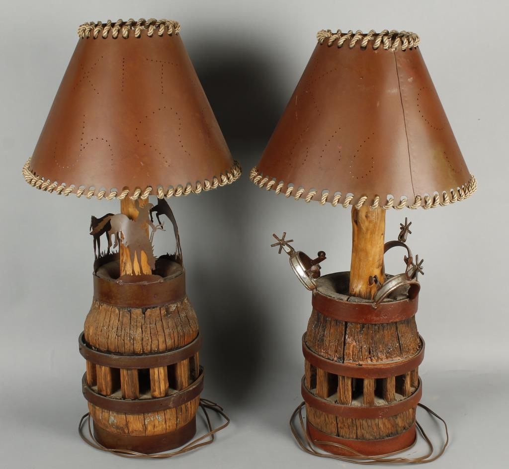 Western Wagon Wheel Hub Table Lamps