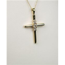 Sleek 10 Karat Yellow Gold Ladies Cross