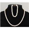 Image 1 : Pearl Necklace and Bracelet Set with 14K Clasp