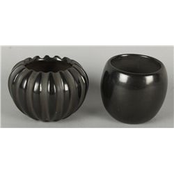 Lot of 2 Black Wear Pots