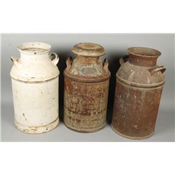 Lot of 3 Milk Cans