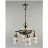 Image 1 : Brass Chandelier with 4 Sconces