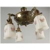 Image 2 : Brass Chandelier with 4 Sconces