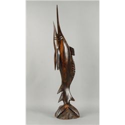 Iron Wood Statue of Marlin