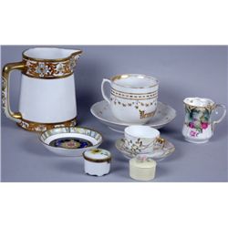 Porcelain lot including fine Nippon pitcher,