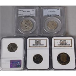 Lot of 5 Graded & Slabbed Coins Including 1983S