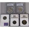 Image 1 : Lot of 5 Graded & Slabbed Coins Including 1983S