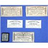 Image 1 : Framed Collection of 5 Confederate Bond Coupons