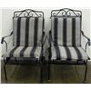 Image 1 : Set of Two Black Wrought Iron Outdoor Patio Chairs