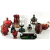Image 1 : A Collection of Red Glass including Candle
