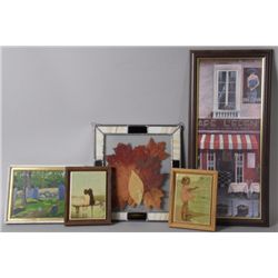 Five Framed Works of Art.