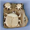 Image 1 : Three Carved and Signed Bone Netsukes of Beetles.