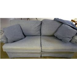 Denim 8 foot Hide-A-Bed Sofa. includes extra