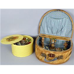 Picnic and Sewing Basket lot includes