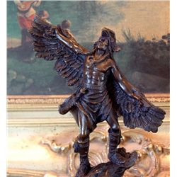 Native American Winged Warrior Bronze Sculpture