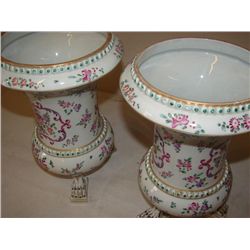 Pair of Continental 19th C Vases on claw feet