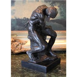 Thinker Pose Bronze Sculpture