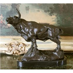 Majestic Bronze Sculpture Taurus Bull Fighter