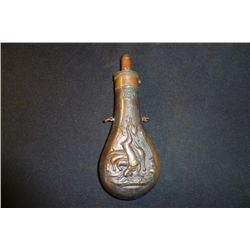 EARLY COPPER & BRASS POWDER FLASK