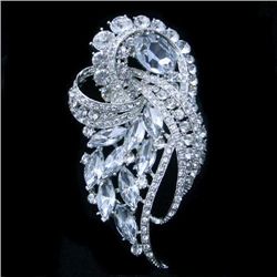 Vintage Style Swarovski Crystal Floral Brooch