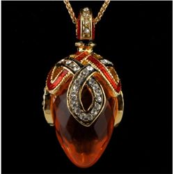 Crystal Loop Faberge Inspired Pendant