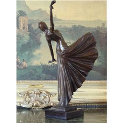 Magnificent Bronze Sculpture Ballroom Dancer Art D