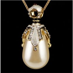 Faux Pearl Faberge Inspired Pendant