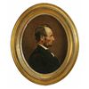 Image 2 : A portrait of Lincoln. Oil on paper, unsigned. In