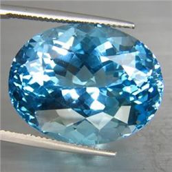 Huge 46.70ct OVAL CUT NATURAL SWISS BLUE TOPAZ