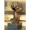 Image 2 : Large Bronze Bust Sculpture Elk