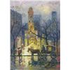 Image 1 : 5x7 Oil on Board Depiciting Evening Street Scape