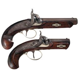 Two Deringer-Style Percussion Pocket Pistols