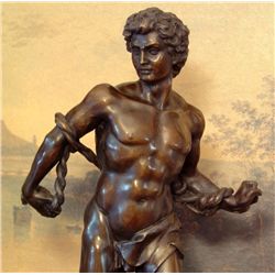 Roped Warrior Bronze Sculpture
