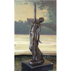 Elegant Bronze Sculpture Vegas Show Girl Art Deco