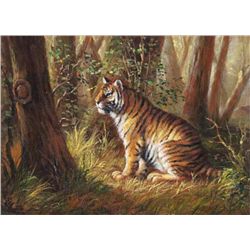5 x 7 Oil on Board ~Tiger in Jungle~