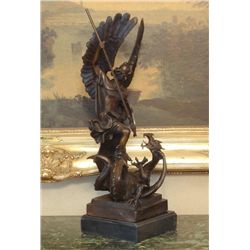 Saint Michael Dragon Slayer Bronze Sculpture