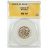 Image 1 : 1938-D BUFFALO NICKEL, ANACS MS-66 SUPERB