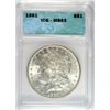 Image 1 : 1891 MORGAN DOLLAR ICG MS 63 BLAST WHITE