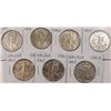 Image 1 : 7 DIFFERENT WALKING LIBERTY HALF DOLLARS (41-D,41-S,42,42-D,43-D,44,45) XF-AU
