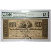 Image 1 : 1836 $50 NATCHEZ, MS ( AGRICULTURAL BANK OF MISSISSIPPI PMG 15