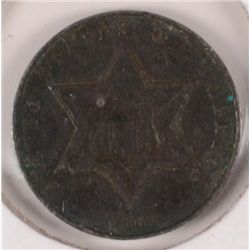 1862 THREE CENT SILVER F/VF