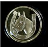 "GOOD LUCK" WITH HORSESHOE AND HORSE HEAD ON A  ONE OUNCE .999 SILVER ART ROUND