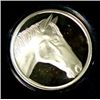 "HORSE HEAD" ON A BEAUTIFUL HIGH QUALITY  ONE OUNCE .999 SILVER ART ROUND