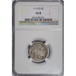 1914-D BUFFALO NICKEL NGC VG8