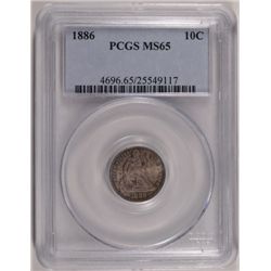 1886 SEATED DIME PCGS MS 64 GREAT COLOR!