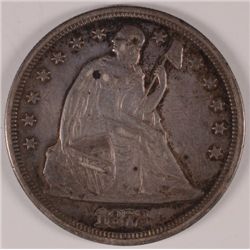 1872 SEATED DOLLAR AU ORIGINAL