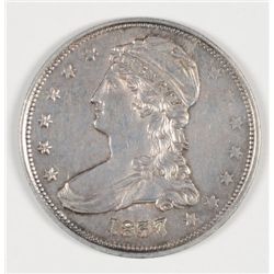 1837 REEDED EDGE BUST HALF DOLLAR CH UNCIRCULATED OLD LIGHT CLEANING