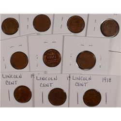 10-1918 LINCOLN CENTS AVG CIRC