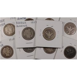 10 BARBER QUARTERS (96-O,97-O,98,99,01,04-O,09-D,14,15-D,16-D) AG-VF