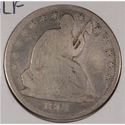 1861 SEATED HALF DOLLAR GOOD